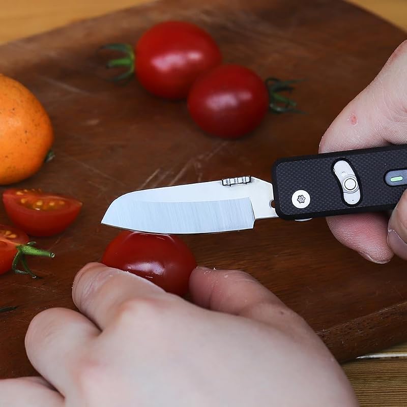 7-in-1 Mini Flex Companion EDC Multitool with G10 Handle, Box Cutter, Short Blade, Scissors, Bottle Opener, Bits & Tweezers