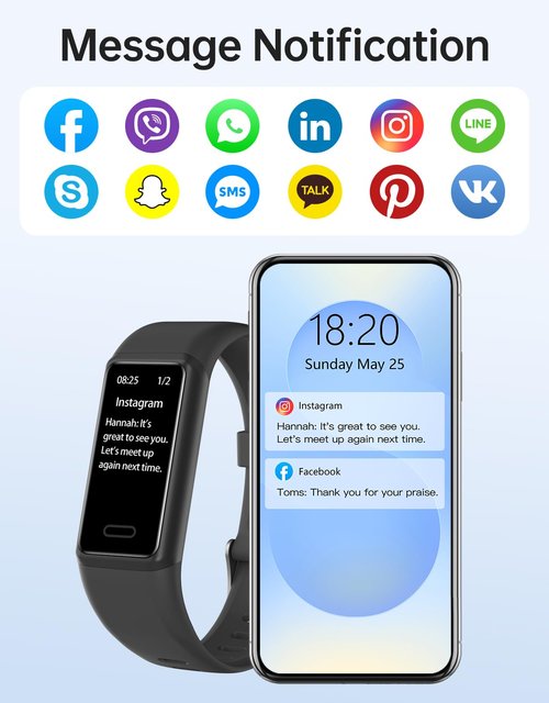 Fitness Tracker Watch, Activity Monitor with Heart Rate, Sleep Tracking, Calorie Counter, IP68 Waterproof, Pedometer