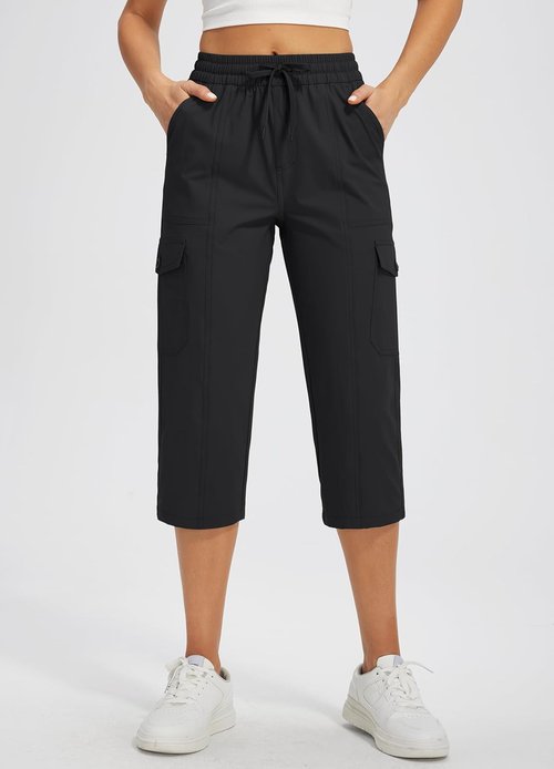 Libin Women's Capri Pants - Quick Dry, Water Resistant Cargo Capris for Travel & Hiking | Casual Summer Style