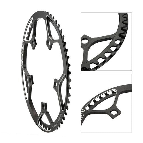 Aluminum Alloy Chainring, Mountain Bike Front Chainring, Single Speed 53T (Black)