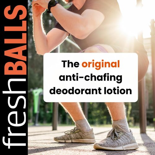 Fresh BALLS Cream - Men's Anti-Chafing Soothing Lotion | Original Comfort Powder - 3.4 fl oz
