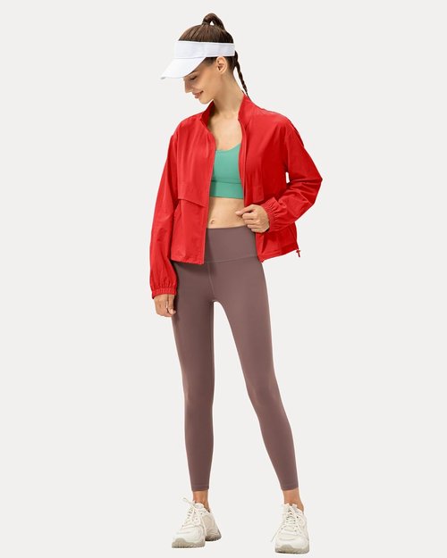 Locachy Women's Athletic Jacket - Lightweight Zip-Up Design for Windproof Sun Protection | Outdoor Workout