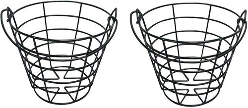 10L0L Golf Ball Bucket - Durable Metal Container with Handle | Holds 50 Balls - Black (Balls Not Included)