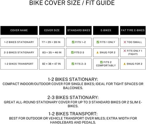Bike Cover | Skiennix Waterproof Outdoor 210D - Heavy Duty Oxford for 1-2 Bikes with Carry Bag