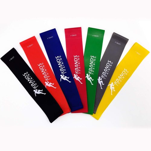 Kbands Infinity Rubber Loop Mini Bands (7 Levels of Ankle and Thigh Exercise Bands) Often Used for Speed and Agility, Pilates, Yoga, Strength Training