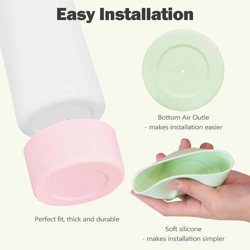 2PCS Silicone Boot for Owala 24oz FreeSip Water Bottle, Anti-Slip Scratch-Resistant Bottom Sleeve, Protective Sports Bottles Accessories, BPA-Free