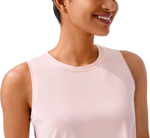 JOYSPELS Ice Silk Crop Tank Tops - Cool-Dry Sleeveless Yoga Shirts for Women | Loose Fit