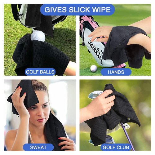 Hafhue Swing Swear Look Ball Repeat Funny Golf Towel - Accessory for Men & Women, Birthday or Retirement Gift (GRM015)