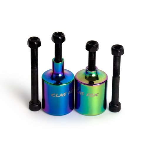 GRAVITI CLAS Fox Pro Stunt Scooter Pegs CNC Aluminum Pegs with Strong Axle Hardware for Kick Stunt Scooter Freestyle Stunt Scooters (Muticolor)
