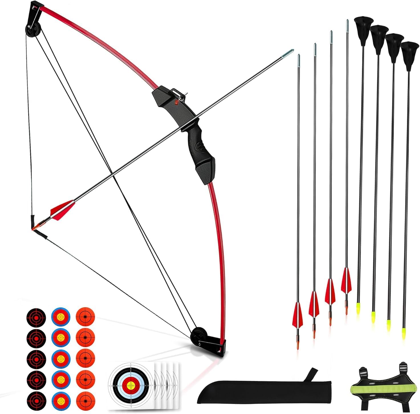 Skiennix Youth Compound Bow and Arrow Set - Beginner Archery Kit for Kids Ages 8-12 | Outdoor Play Gift