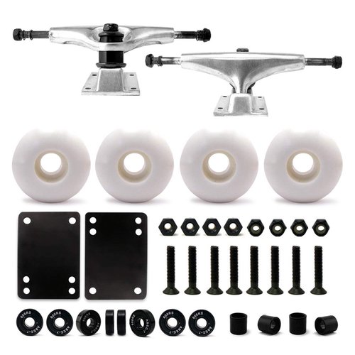VJ 5.25 139mm Skateboard Trucks (Silver), Skateboard Wheels 52mm, Skateboard Bearings, Skateboard Pads, Skateboard Hardware 1.25" (52mm White)…