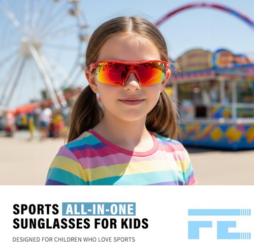 FEISEDY Kids Polarized Baseball Sunglasses - Durable TR90 Frame for Boys & Girls | Model B2454