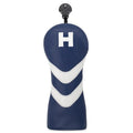 Golf Head Cover Golf Club Blue Leather Headcovers Set Fits Driver Fairway Wood Hybrid Utility Putter Iron Wedge Headcover.
