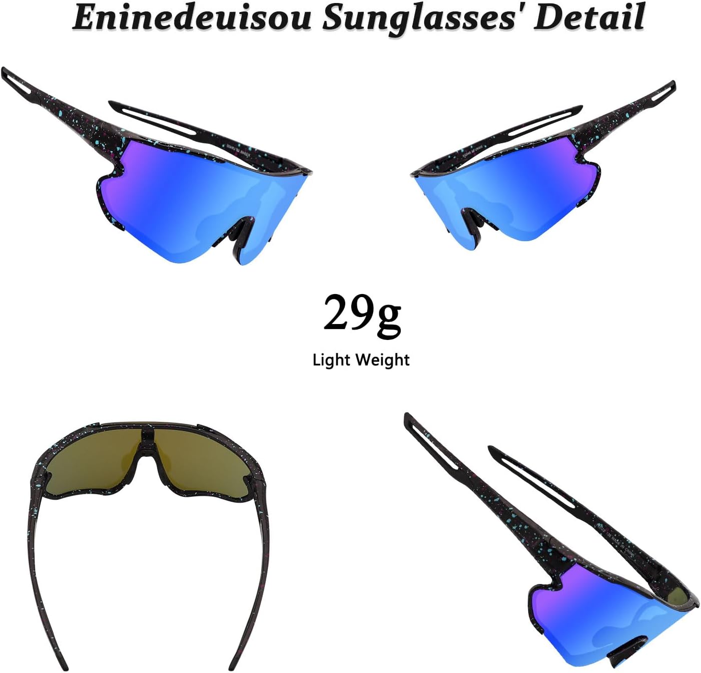Skiennix Cycling Sunglasses - TR90 Frame for Men & Women | Lightweight Outdoor Sports Glasses