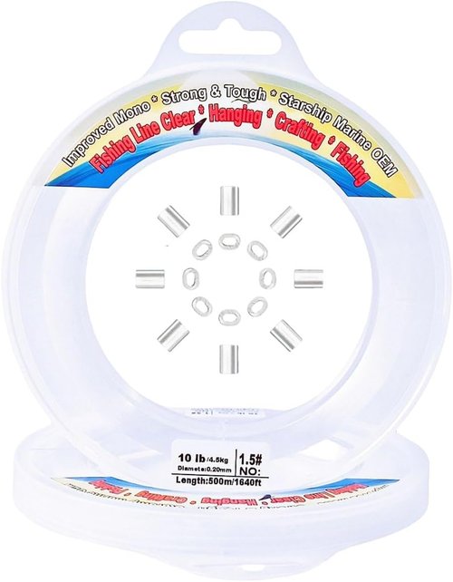 Aboda Clear Fishing Line - Strong Invisible Nylon Wire | 0.2-1 mm, 8-100 lb Test for Crafts & Decorations