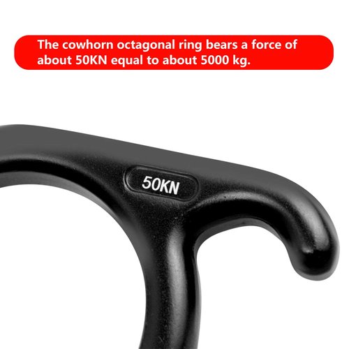 YXGOOD 50KN Rescue Figure, 8 Descender Large Bent-Ear Belaying and Rappelling Gear Belay Device Climbing for Rock Climbing Peak Rescue Aluminum Magnesium Alloy (Black)