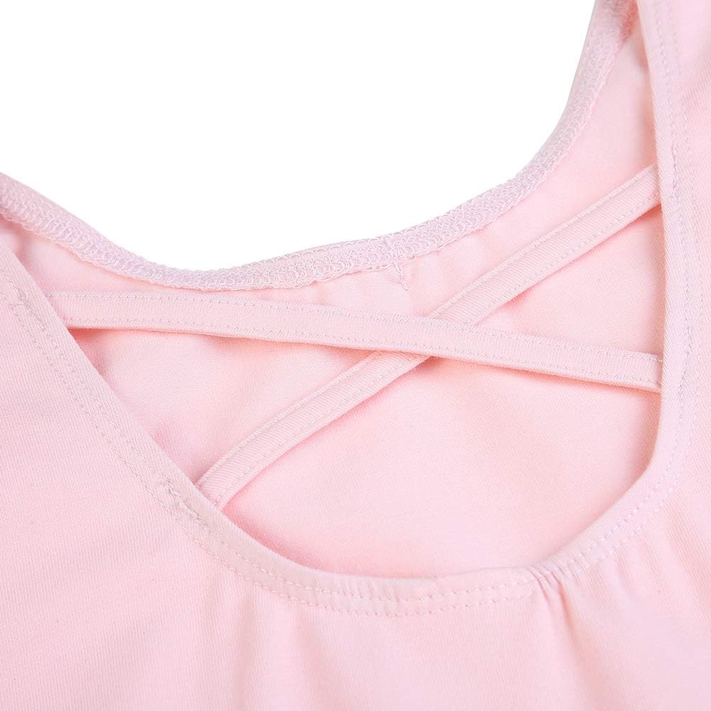 Stelle Ballet Leotards for Girls - Criss-Cross Bow Back Dance Outfit with Skirt | Toddler to Big Kid Sizes