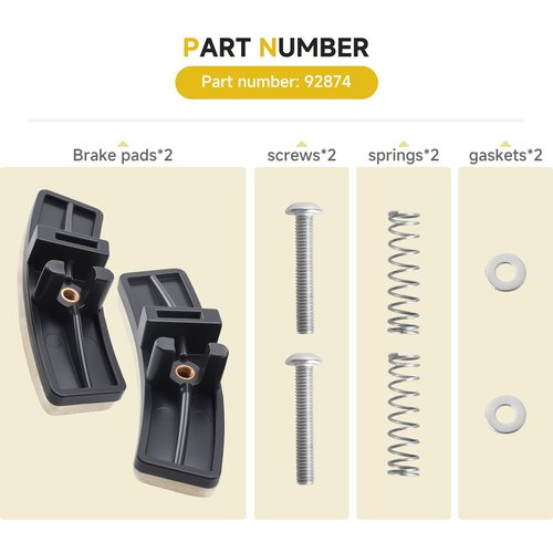 (1 Pair) 92874 Brake Pads Replacement Kit Compatible with Schwinn Stationary Exercise Bikes – Includes Felt Pads, Screws & Springs for IC Elite, IC Pro, DX900, Evolution Series