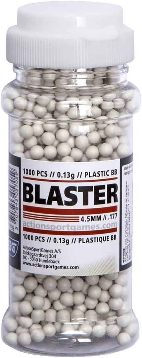 ASG Blaster Airgun BBs - 4.5mm Plastic Pellets, 0.13g, 1000 Count for Precision Shooting