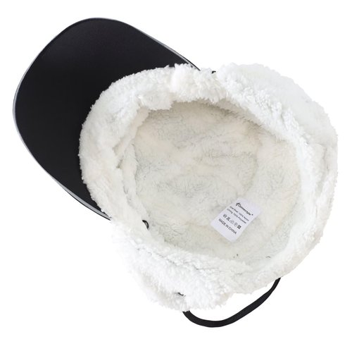 Connectyle Men's Sherpa-Lined Winter Hat with Earflaps Warm Cap Water-Resistant Baseball Cap Reflective Sports Hat Black