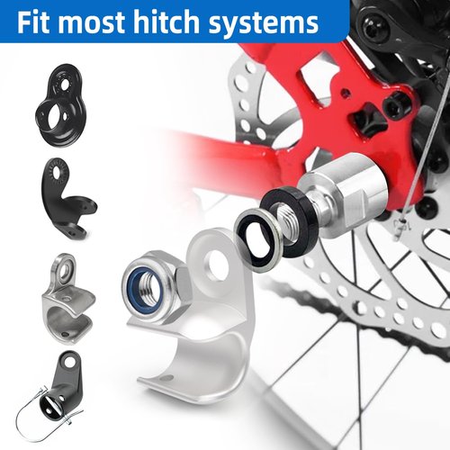 Jexobox Bicycle Thru Axle Trailer Hitch Adapter - Adjustable M12x1.0/1.5/1.75 Thru Axle (157-192mm),304 Stainless Steel & 6061-T6 Aluminum Shaft for Thule (M12x1.75（192mm） 161-192)