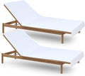 COTTON CRAFT Pool Lounge Chair Cover - 100% Cotton Soft Terry Towel - Oversized 32" W x 82" L x 7" Pocket - White
