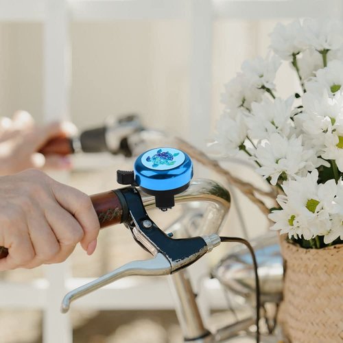 WIRESTER Blue Aluminum Round Bike Bell, Classic Ring Bicycle Bell, Bike Accessories Bell Ring for Adults Kids Girls Boys - Blue Sea Turtle