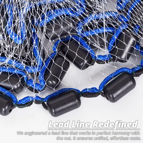 8ft Radius Fishing Cast Net - Eco-Friendly Lead Weights, ProCast Series