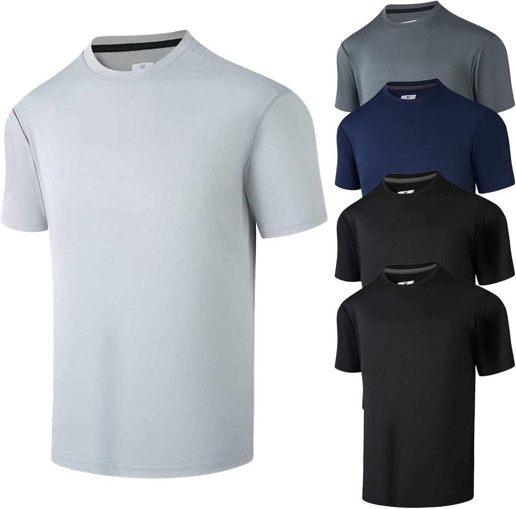 Skiennix Men's Quick Dry Short Sleeve T-Shirts - Lightweight 5/6 Pack for Gym & Athletic Wear