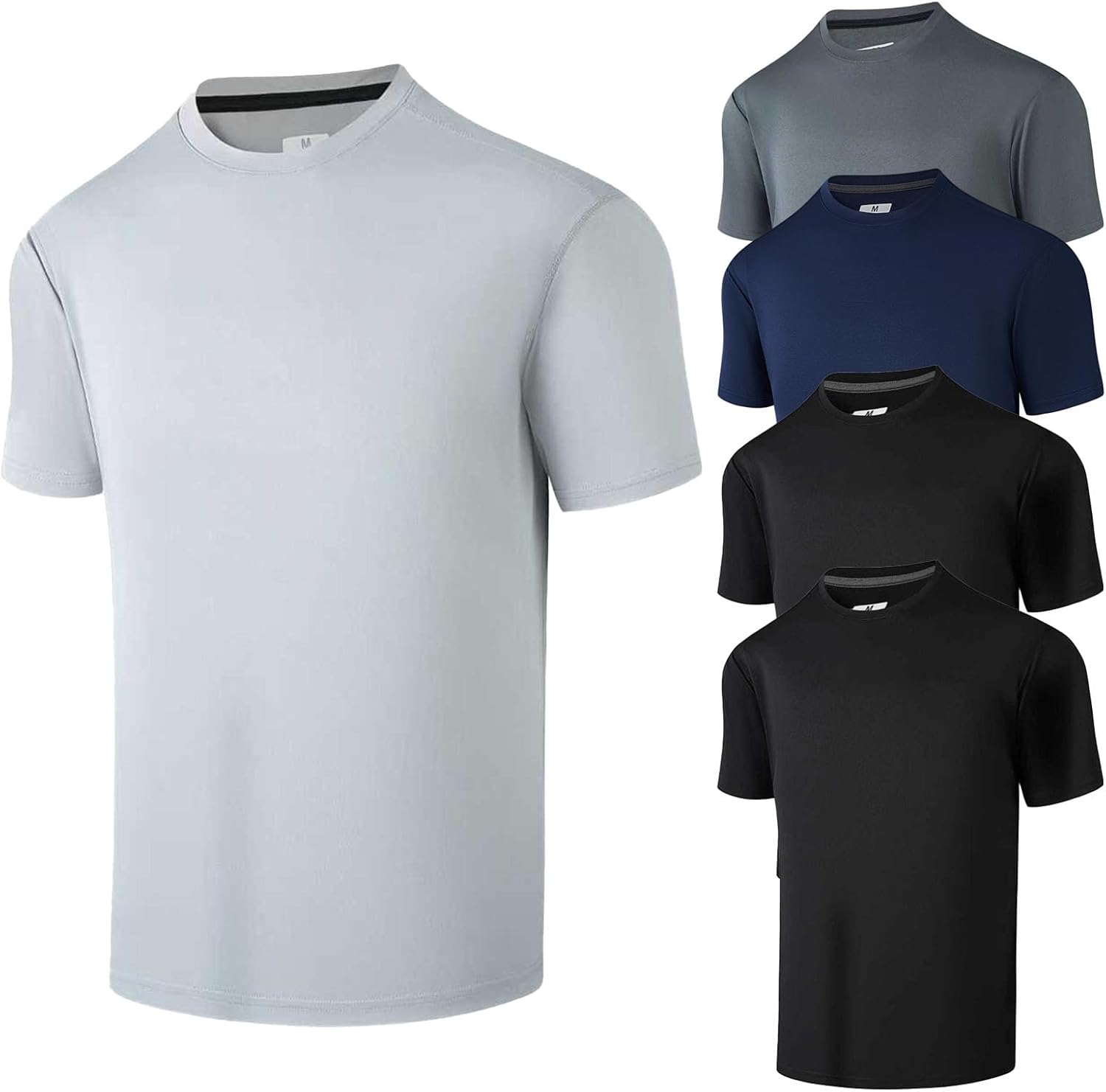 Skiennix Men's Quick Dry Short Sleeve T-Shirts - Lightweight 5/6 Pack for Gym & Athletic Wear