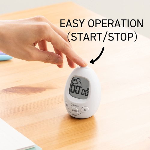 dretec Interval Timer Stopwatch | Count-Down & Count-up | Notification with Sound/Light | Multifunctional Timer for Working/Studying/Exercising | White