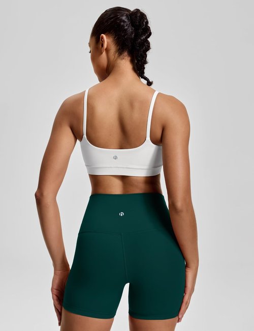 HeyNuts Women's Scoop Neck Sports Bra - Padded Camisole with Thin Straps for Yoga | A-C Cups