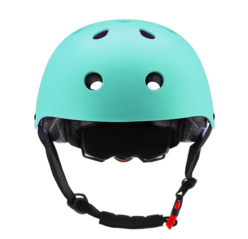 Adjustable Kids Helmet with 2-Size Protection Set for 3-16 Years - Light Green, 20.5-22.4 in (52-57 cm) with Knee Elbow Wrist Pads