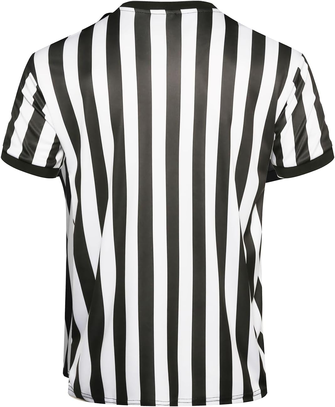 Redgino Men's Referee Shirt - Black & White Striped Jersey for Football, Soccer, Basketball | Perfect for Halloween