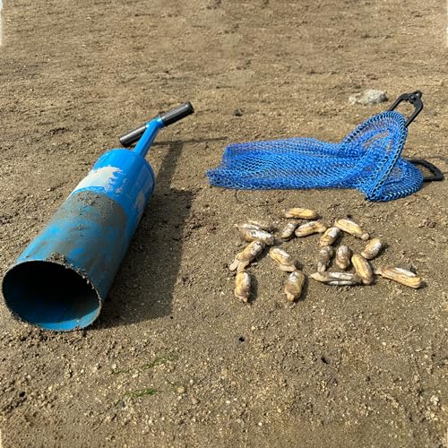 Palmyth Clam Gun with Vented Hole and Heavy-Duty Clam Bag - 31-inch Digging Tool + Mesh Collector