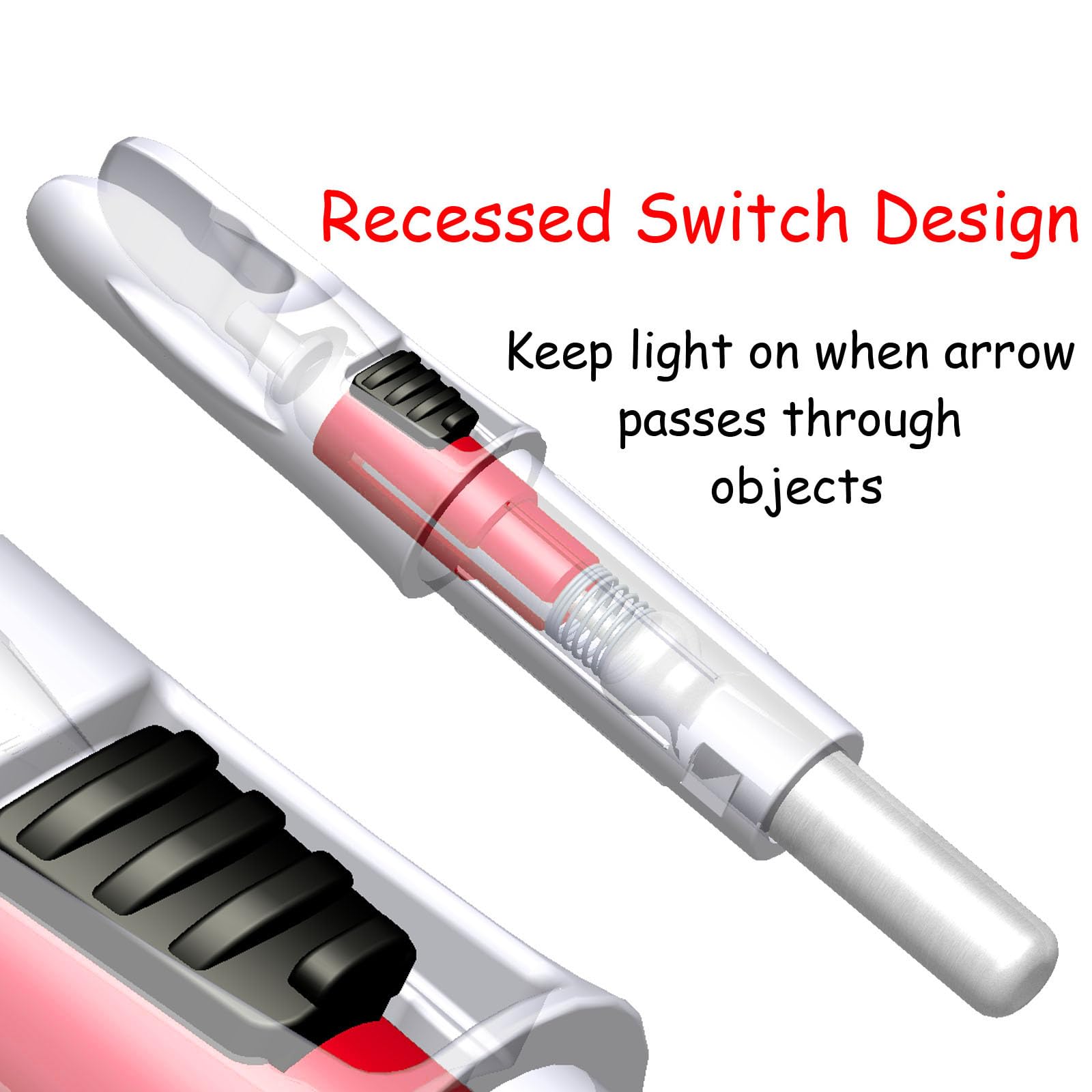 Linpeng 6PCS Lighted Nocks for Arrows with .165/ .204/ .233/ .244/ .246 Light Up Nocks with ON/Off Switch for Archery Hunting (Red, GT/.246")