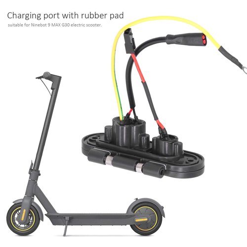 Electric Scooter Charging Connector, Dust-Proof Replacement Part Scooter Charging Port Assembly Durable for Urban Commuters, Travelers, Daily Riders