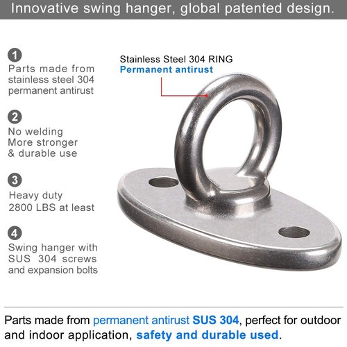 BeneLabel Wall Ceiling Mount Bracket for Suspension Strap Trainer, 2800lb Capacity, Body Weight Strength Training Systems, Aerial Yoga Swing & Hammock, Resistance Band, Battle Rope, Boxing Equipment
