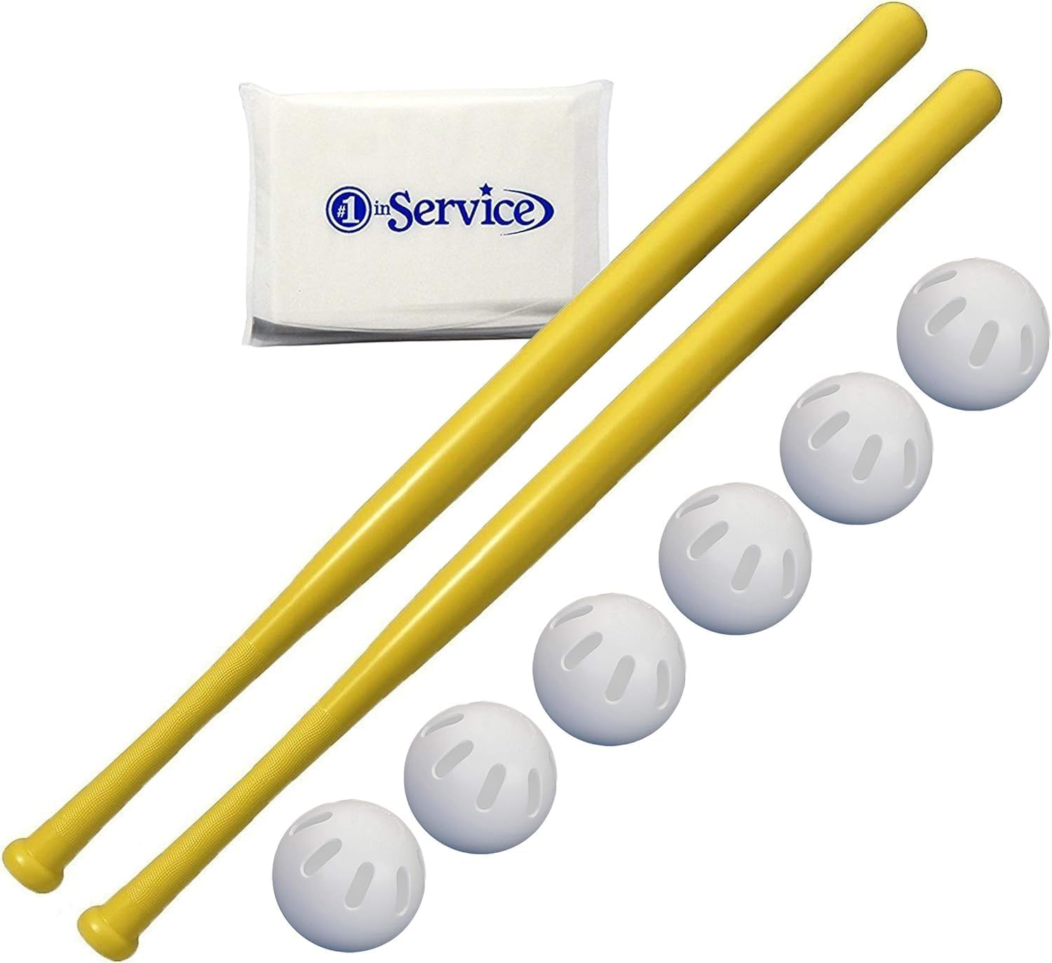 WIFFLE Ball 6-Pack Official Size Baseballs - Includes 2 Bats for Ultimate Fun