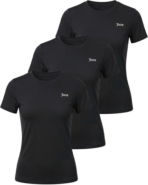 Juicy Couture Women's Short Sleeve Athletic T-Shirts - 3 Pack Workout Tops for Fitness & Yoga