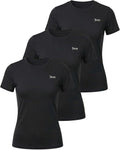 Juicy Couture Women's Short Sleeve Athletic T-Shirts - 3 Pack Workout Tops for Fitness & Yoga