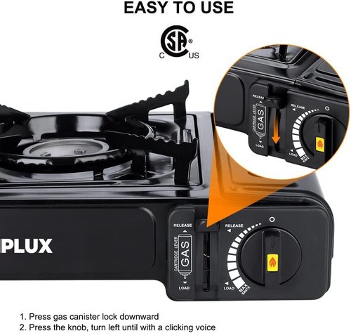Camplux Dual Fuel Propane & Butane Stove - Portable Camping Stove with Carrying Case & CSA Certification