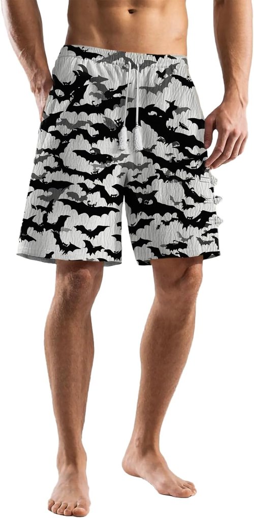 Domirica Men's Casual Beach Shorts - Breathable Wide Leg Summer Pants with Elastic Waistband | Plus Size Available