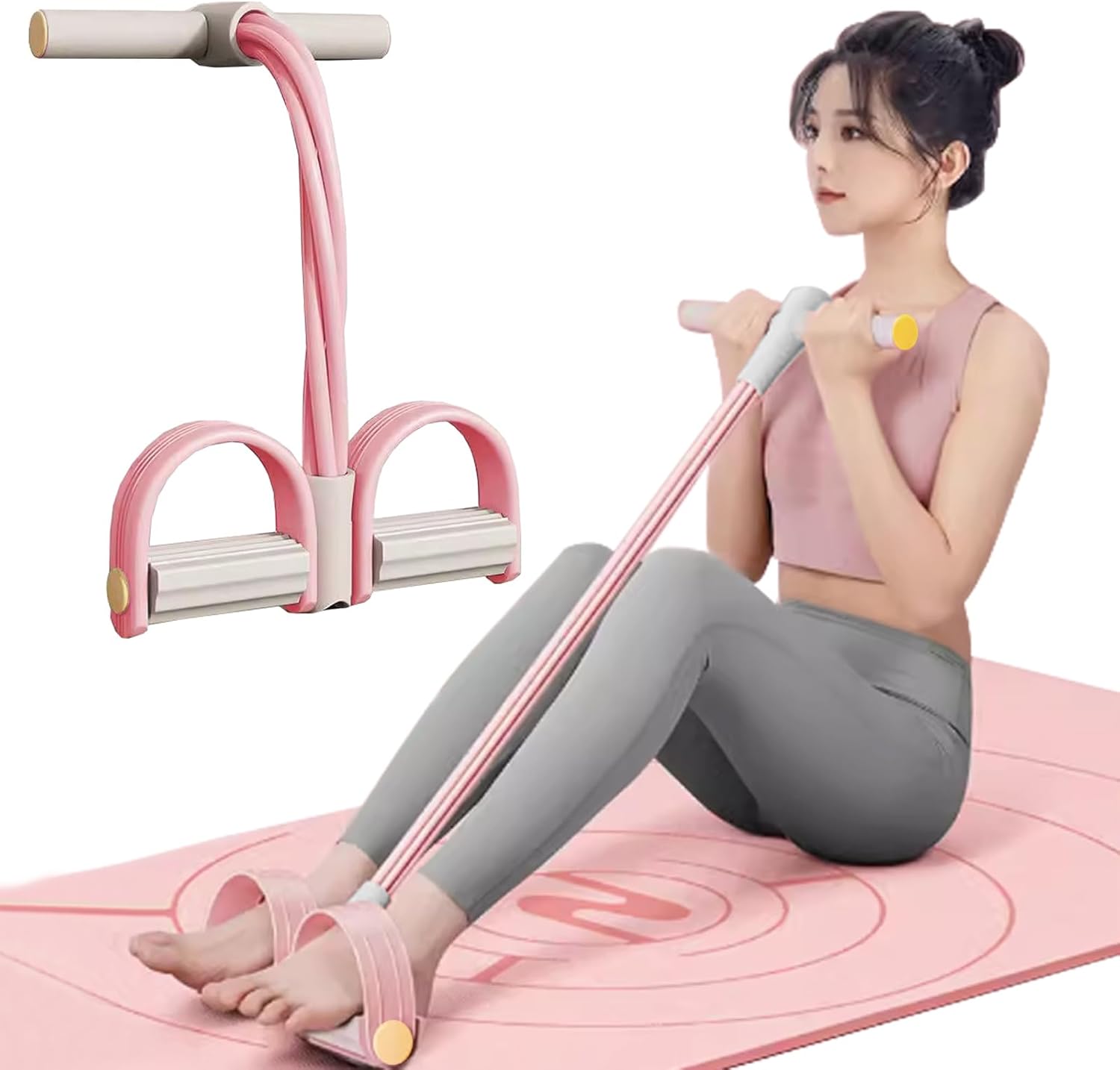 Skiennix Resistance Band Foot Pedal - 6-Tube Elastic Exercise Bands for Women | Jump Fitness & Stretching