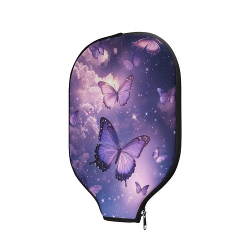Entornuest Butterfly Pickleball Paddle Cover for Women ＆ Men Pickleball Paddle Sleeve Pickleball Paddles Accessory Paddle Storage Bag with One Size for Travel