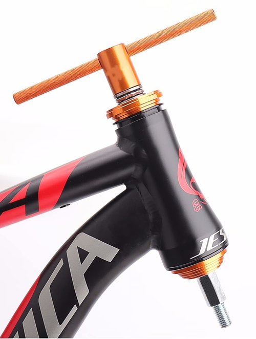Enajucy Bike Headset Press Tool - Bicycle Headset Bearing Press-in Tool - Bike Headset Cup and Bottom Bracket Press Installer Accessories (Orange with 1 Thrust Bearing)