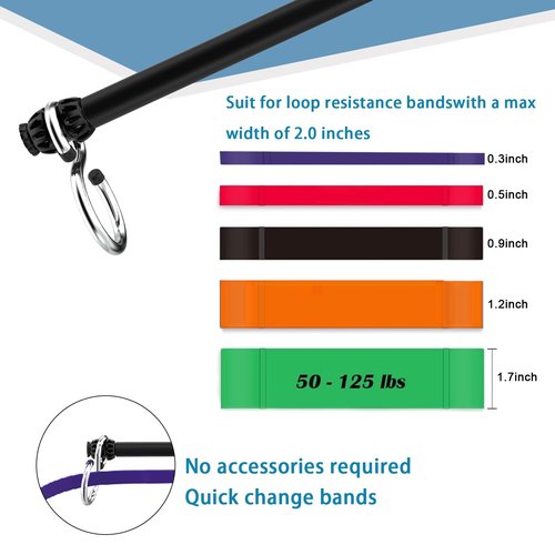 Resistance Band Bar, Portable Pilates Bar with Resistance Bands Home Gym Workouts Stick Squat Yoga Pilates Flexbands Kit for Full Body Shaping (43 Inch Bar + 5PCS Resistance Bands)…
