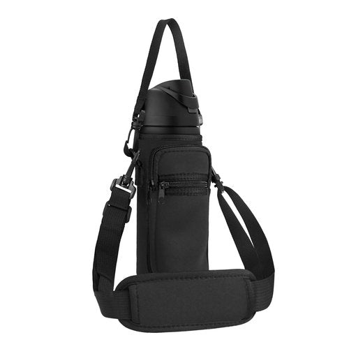 SLEILIN Neoprene Water Bottle Holder Bag with Cell Phone Pocket Compatible with Owala FreeSip 24 oz，Water Bottle Carrying Bag ，with Adjustable Shoulder Strap,for 24oz Stainless Steel Water Bottle