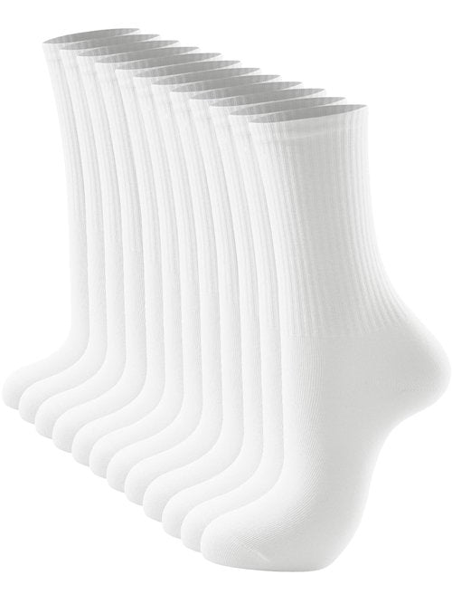 JOLLMONO Womens Crew Socks Size 6-11 Casual Athletic Gym LightWeight Thin Cotton Socks 3-6 Pairs(J2168-6W)