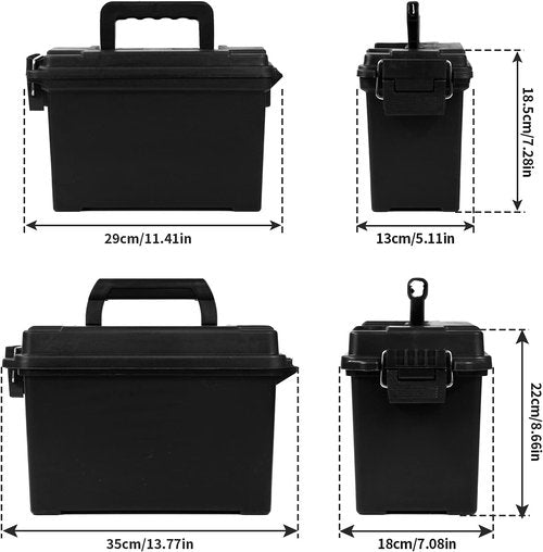 GUGULUZA Ammo Cans - Lockable Waterproof Storage Containers | 2-Pack Field Boxes for Hunting Gear